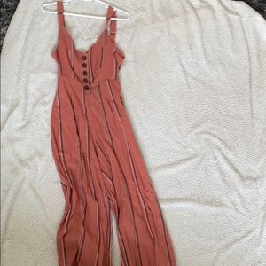Rust striped jumpsuit